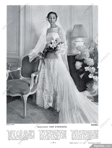 chanel couture 1934 wedding dress anne d ormesson lucien lorelle|chanel couture brides history.